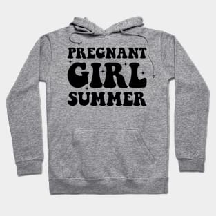 Pregnant Girl Summer Baby Shower Announcement Pregnancy Reveal Hoodie